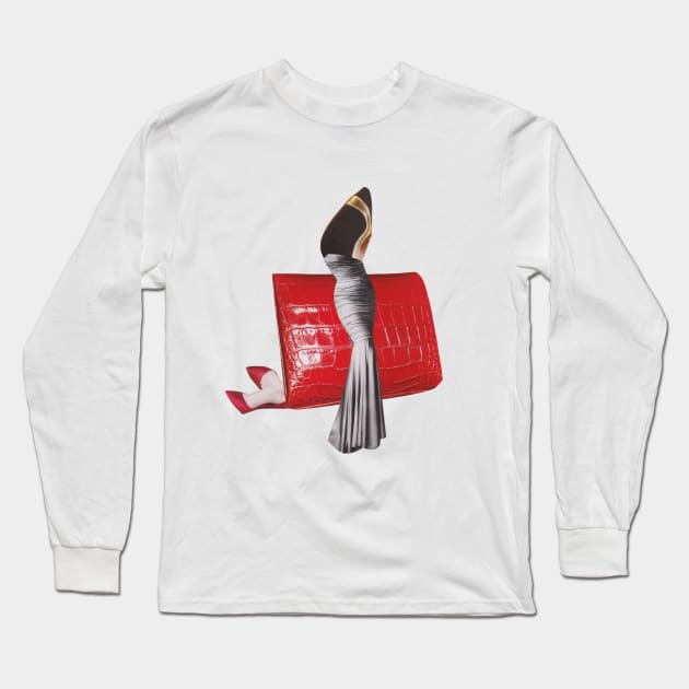 The Lady with Red Shoes Long Sleeve T-Shirt by Luca Mainini